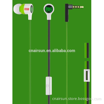 Hot Selling In-ear Flat Cable Earphones With Microphone